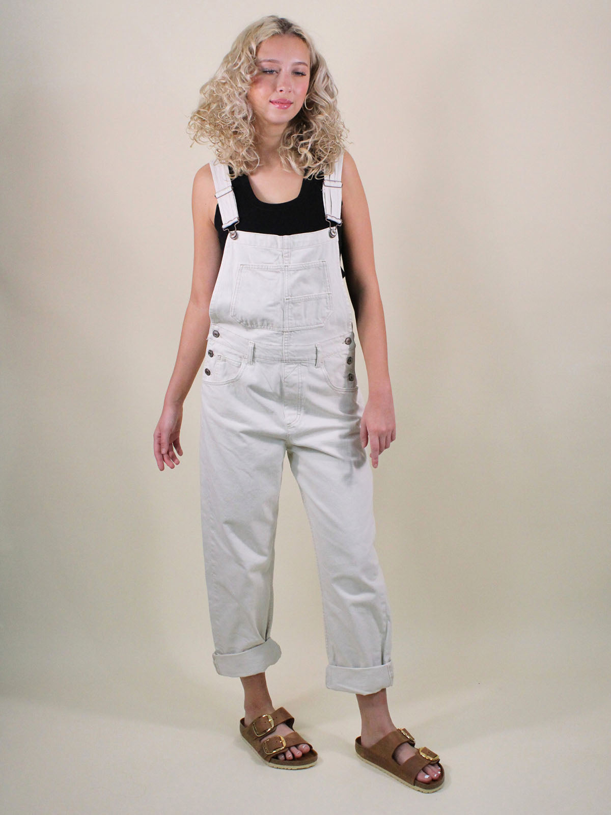 We The Free Ziggy Denim Overalls Parchment