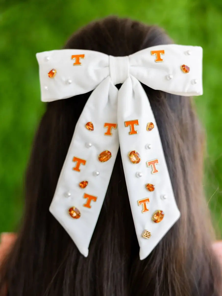 briana cannon white university of tennessee gameday bow barrette