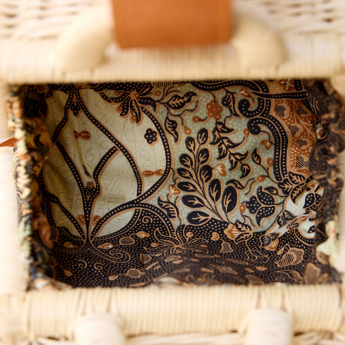 The Winding Road Ivory Rattan Petite Crossbody Handbag