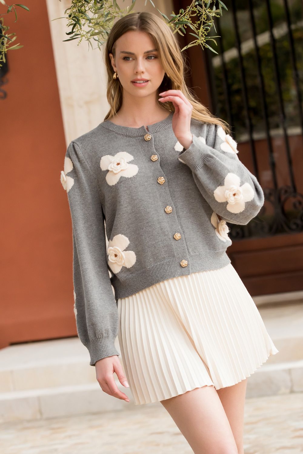 Flower Knit Cardigan