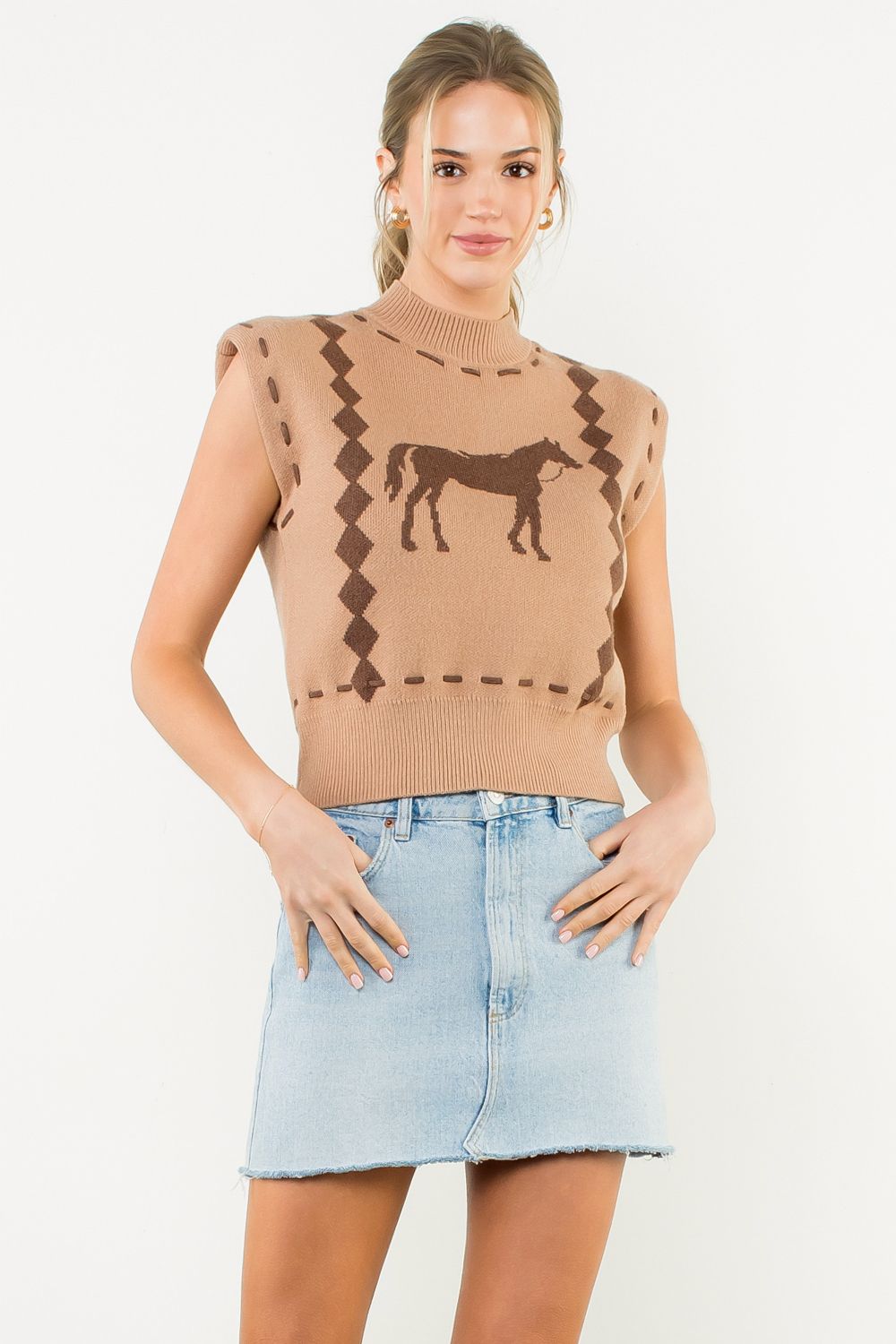 Wild Gallop Sleeveless Knit Sweater