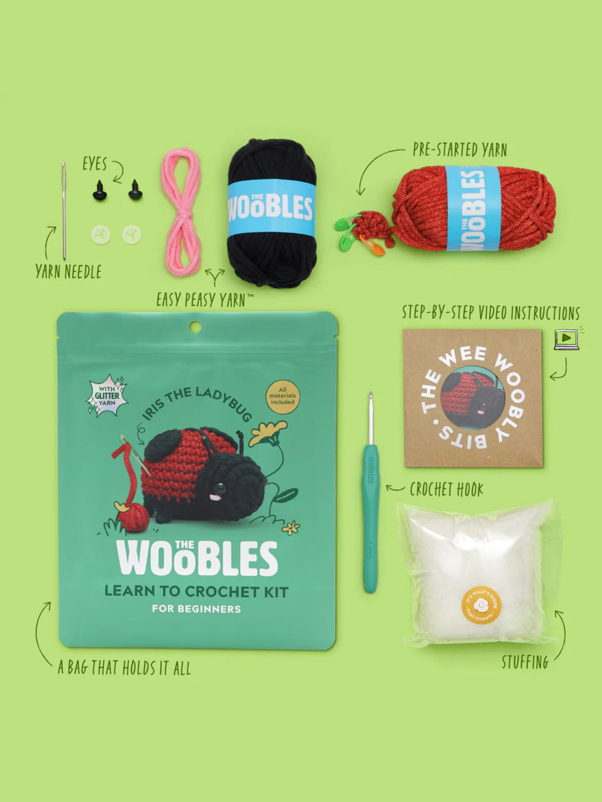 woobles Iris The Ladybug Crochet Kit