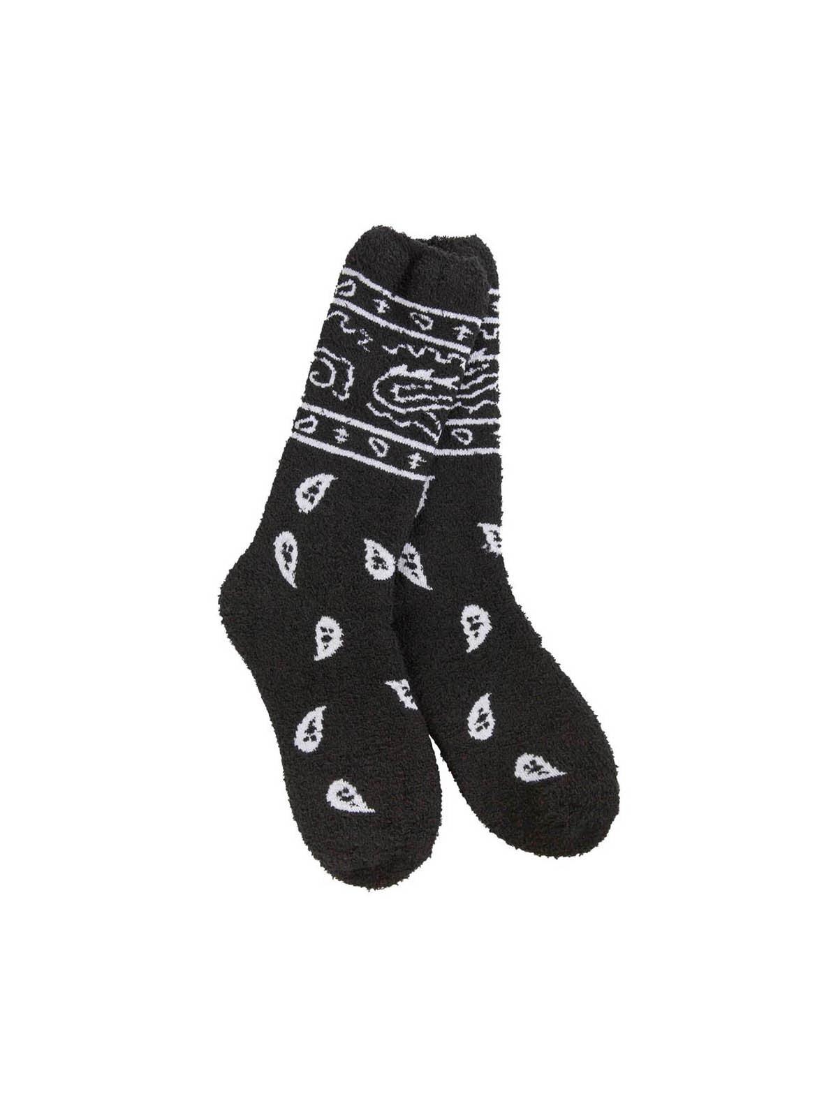 World's Softest Cozy Bandana Crew Sock Black