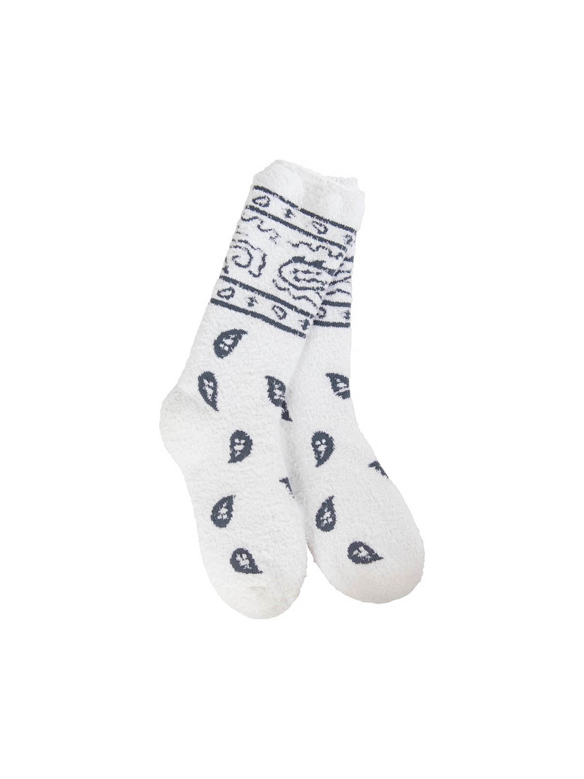 World's Softest Cozy Bandana Crew Sock White