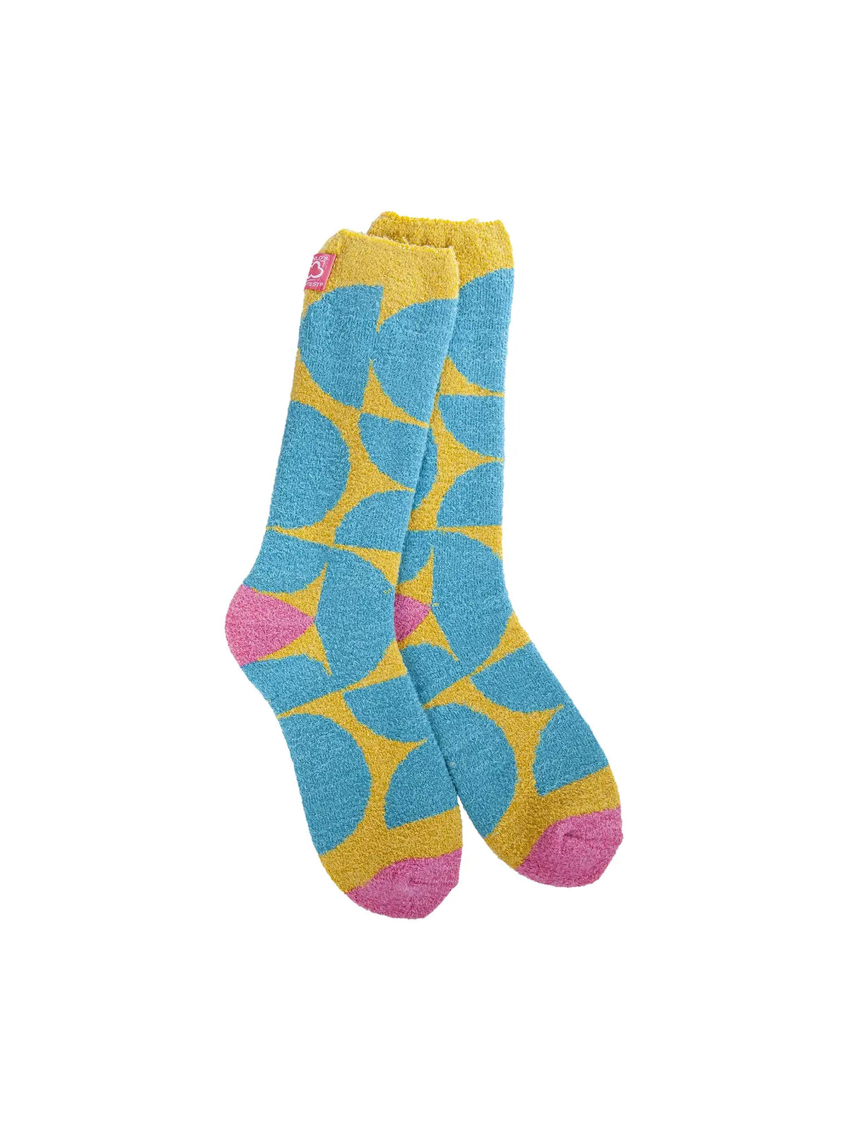 World's Softest Cozy Cali Crew Sock Geometric O/C