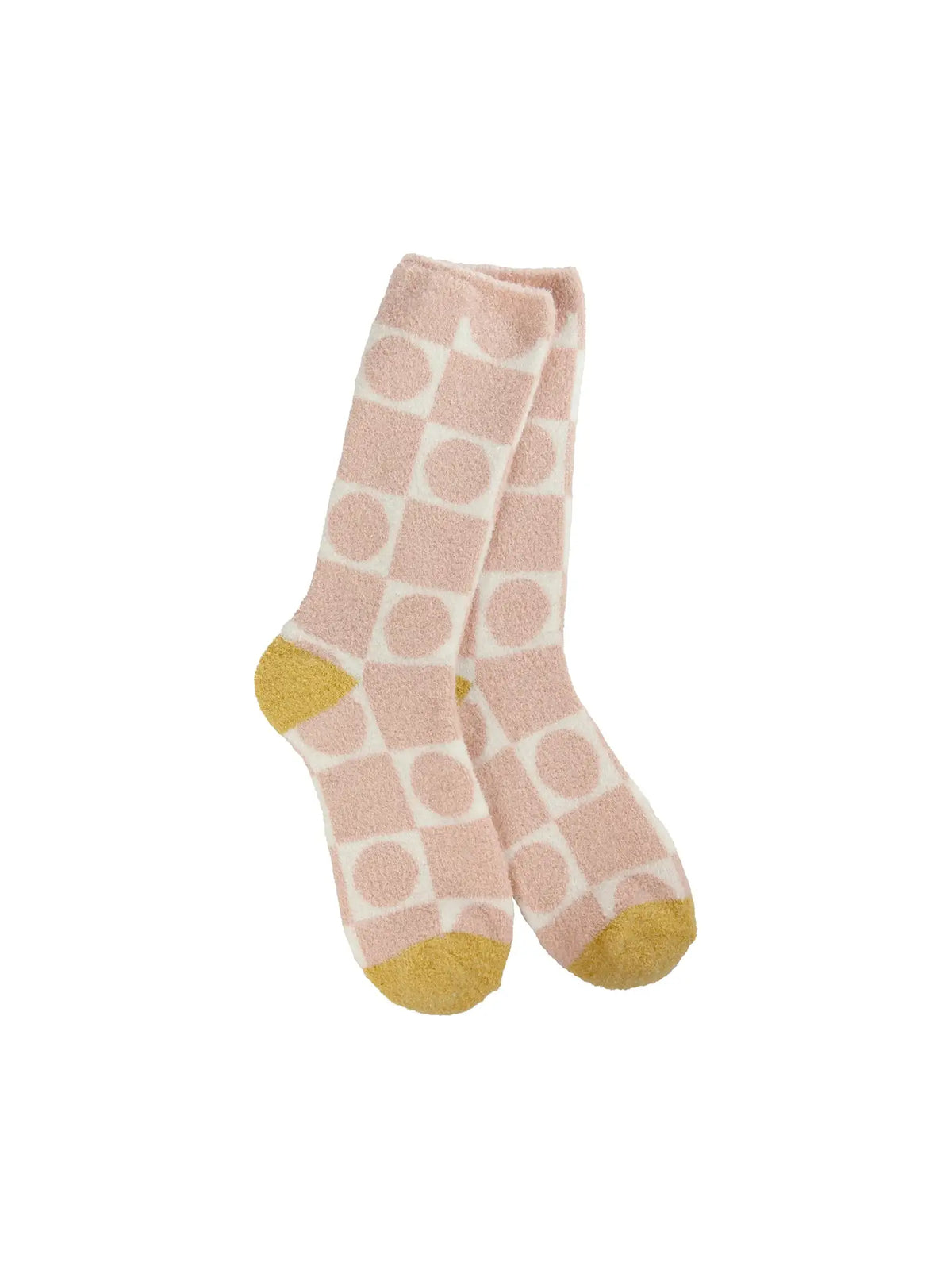 World's Softest Cozy Cali Crew Sock Geometric Rose