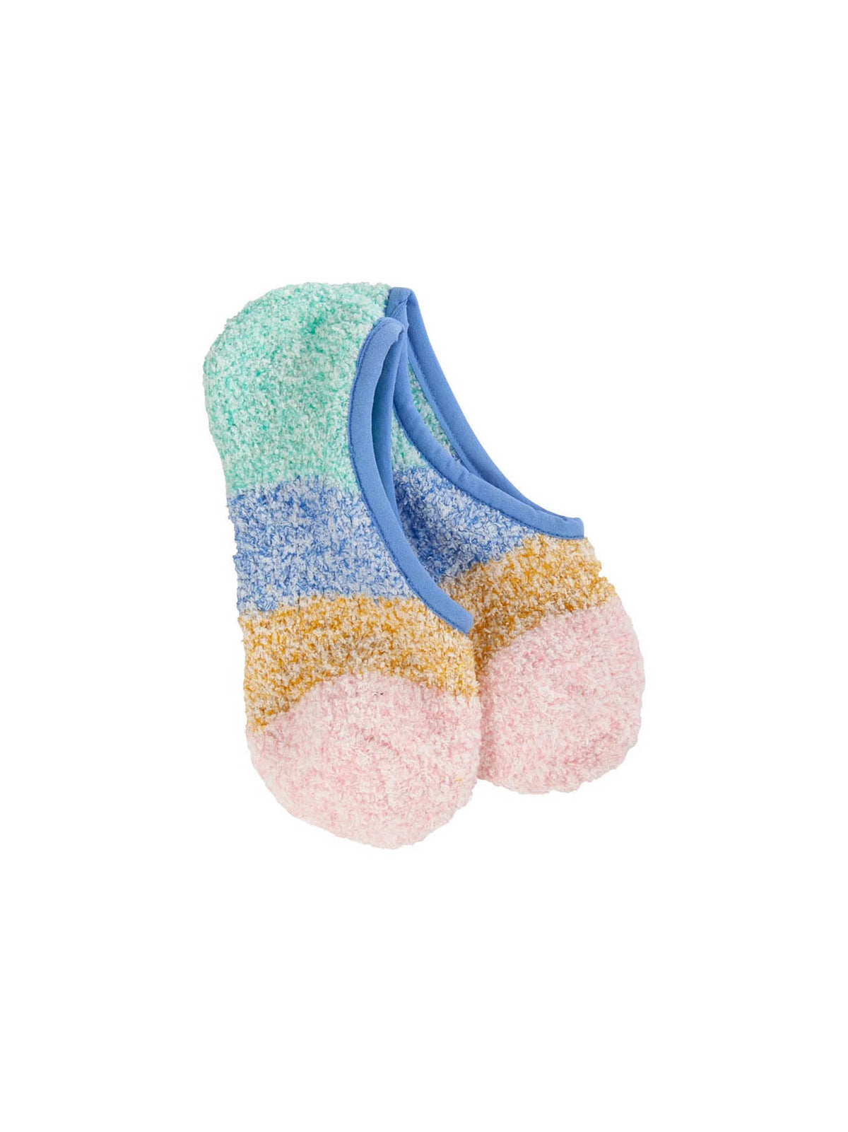 World's Softest Cozy Colorblock Footsie Sock Blue Multi