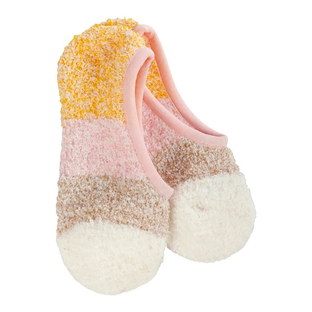 world's softest cozy colorblock footsie sock in pink multi