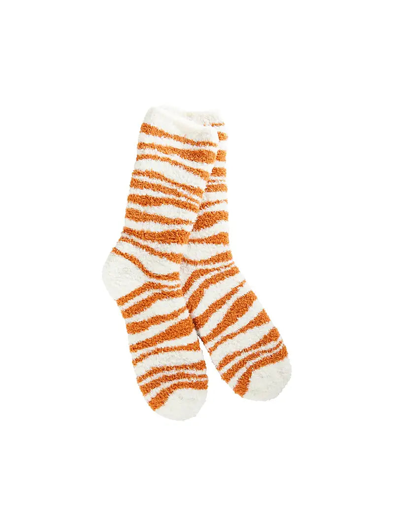 World's Softest Holiday Knit Pickin' Fireside Crew Sock Amber Tiger