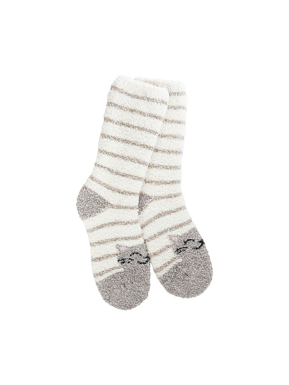 World's Softest Holiday Knit Pickin' Fireside Crew Sock Cat Stripe