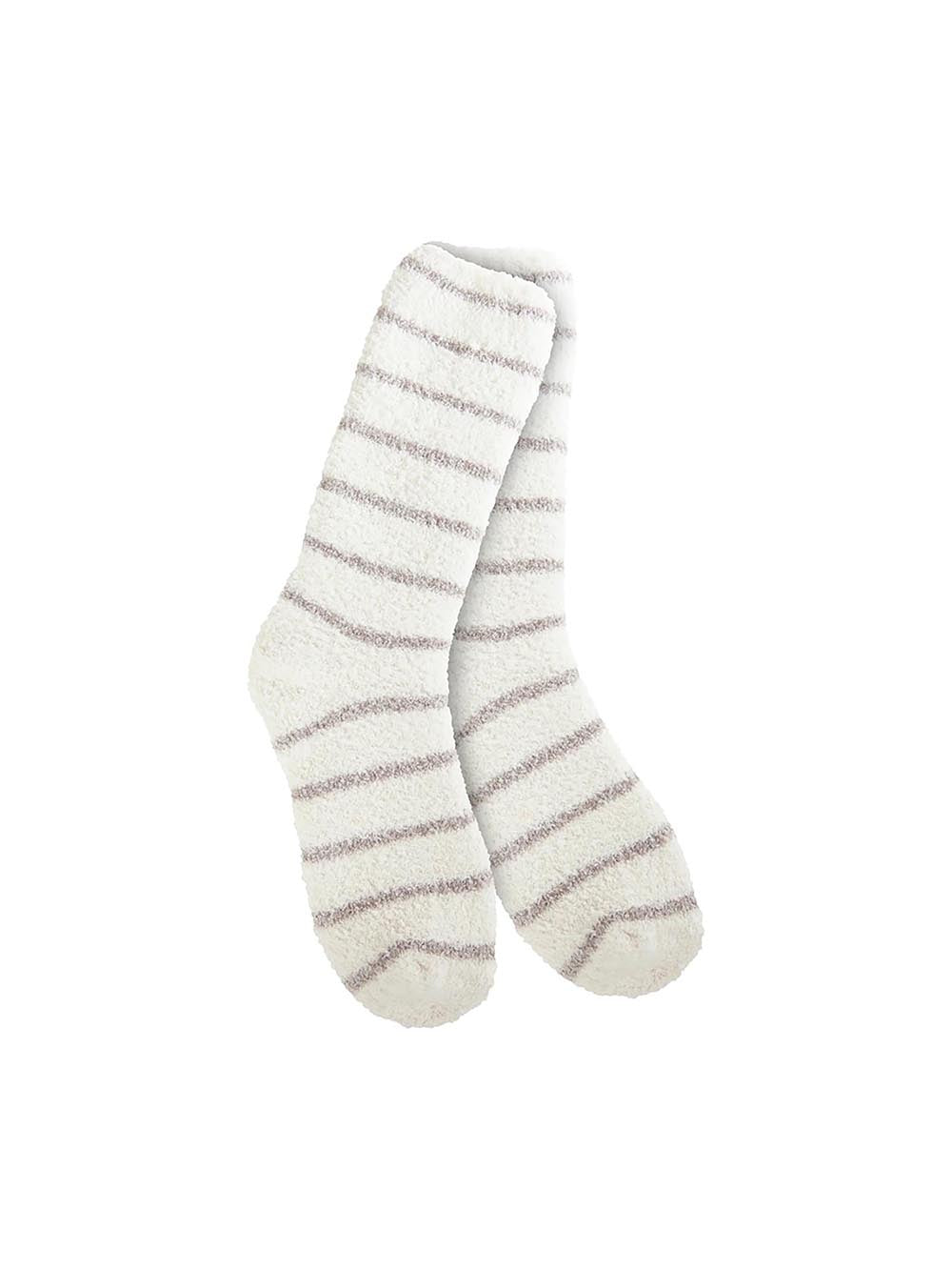 World's Softest Holiday Knit Pickin' Fireside Crew Sock Heather Grey Stripe