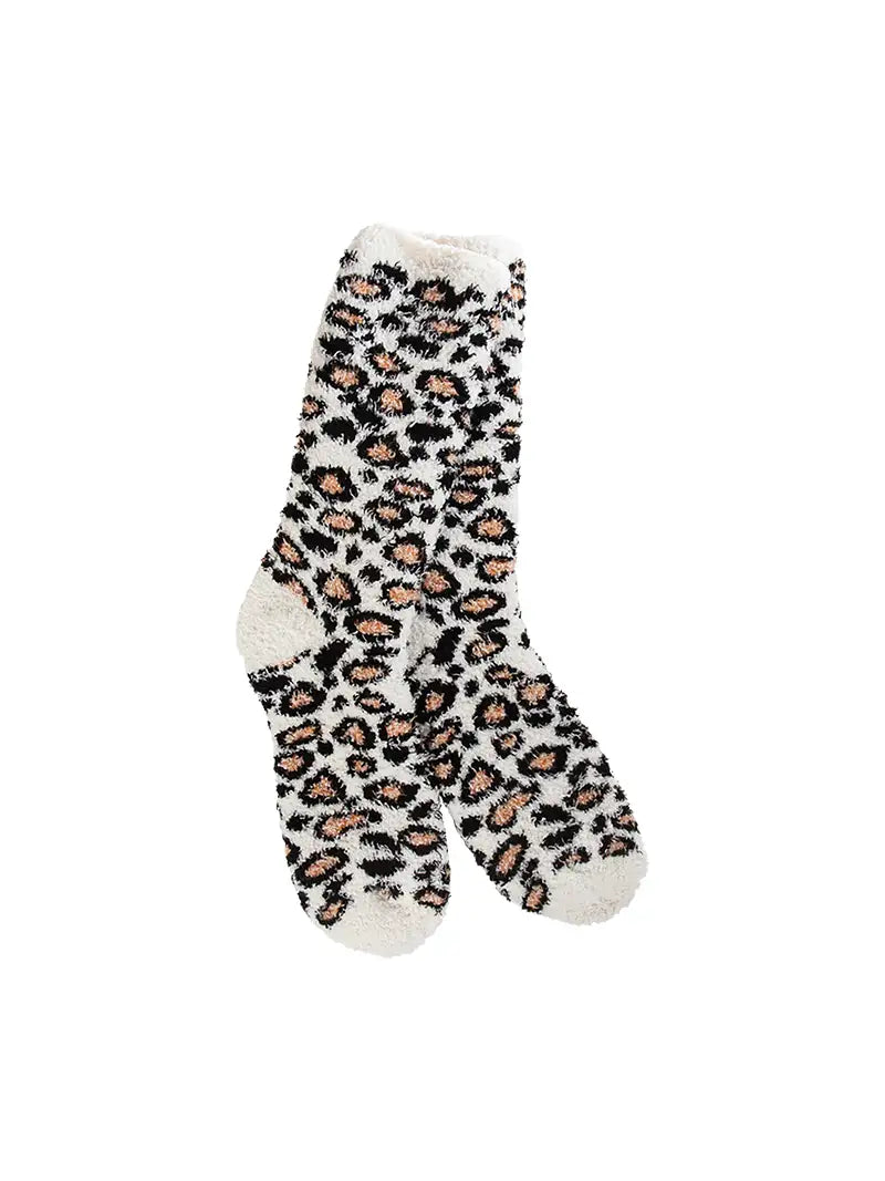 World's Softest Holiday Knit Pickin' Fireside Crew Sock Leopard