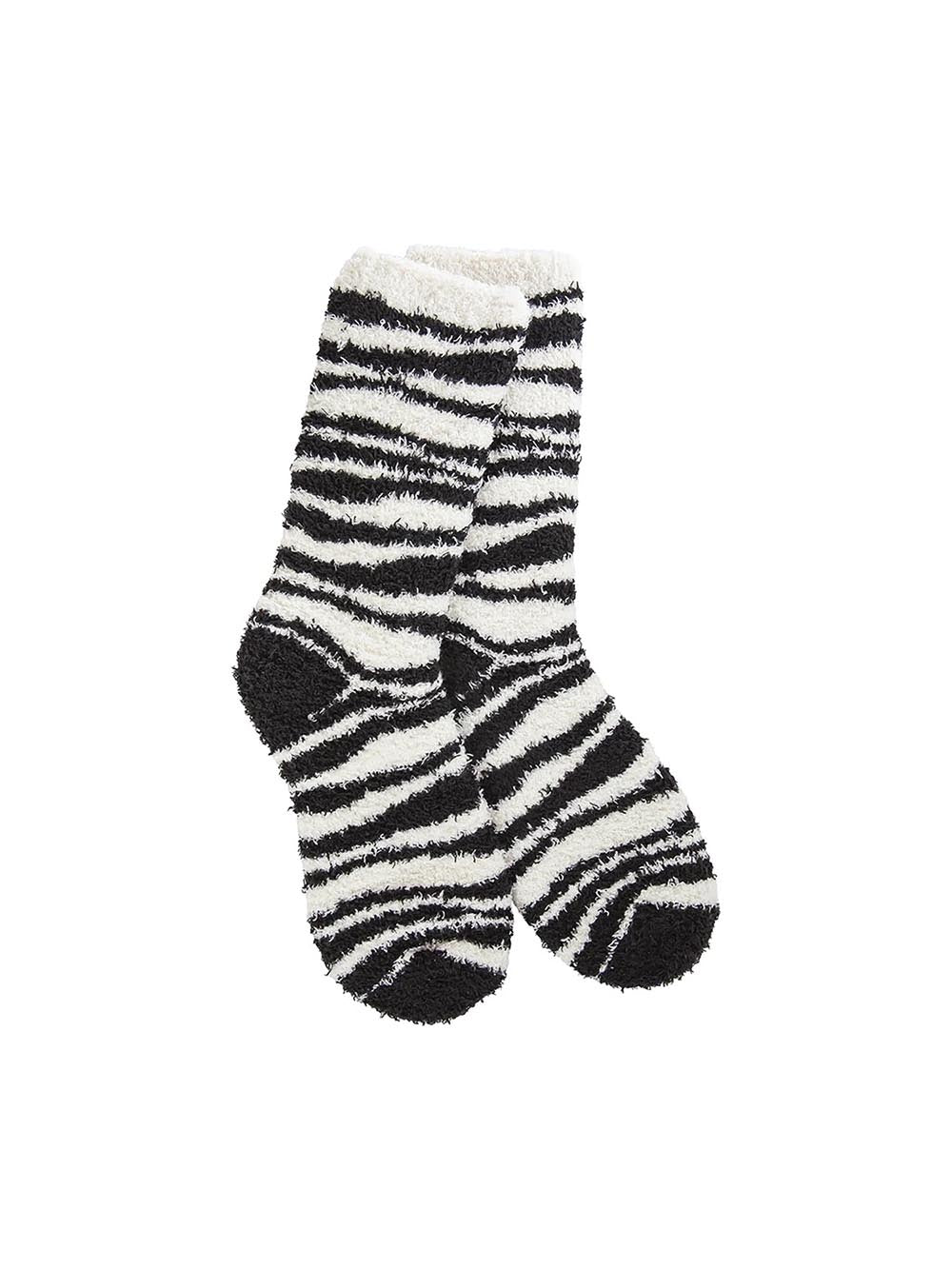 World's Softest Holiday Knit Pickin' Fireside Crew Sock Traditional Zebra