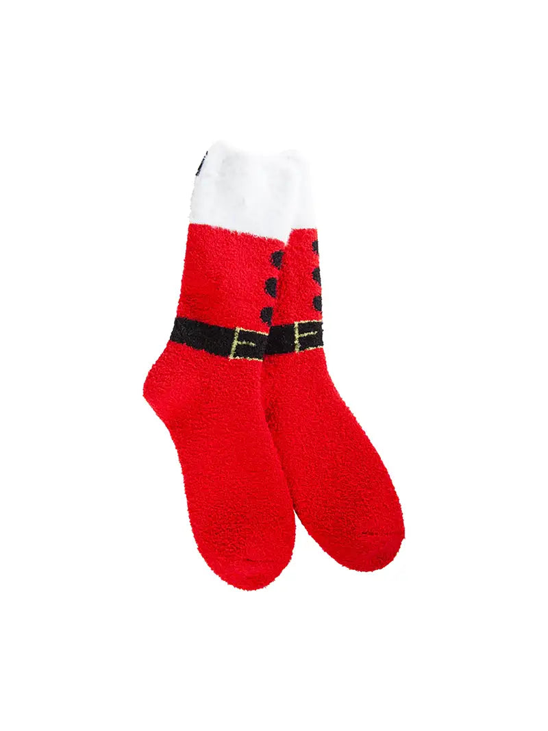 World's Softest Holiday Cozy Crew Sock Santa