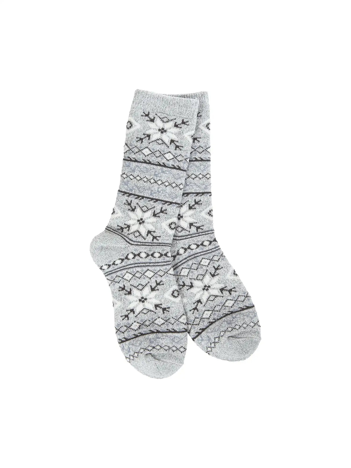 World's Softest Holiday Mini Crew Sock Fair Isle Grey