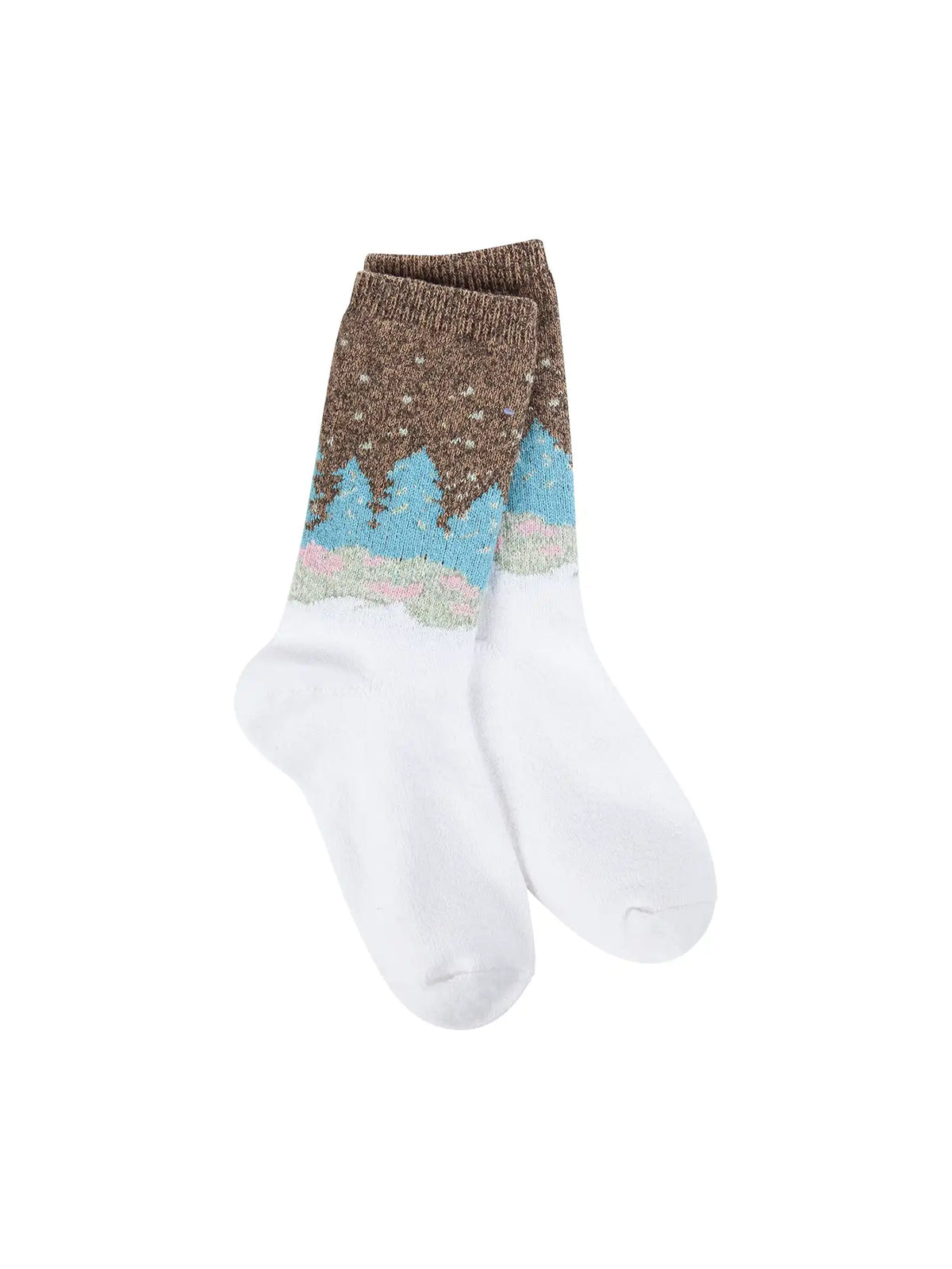 World's Softest Holiday Mini Crew Sock Whimsical Forest