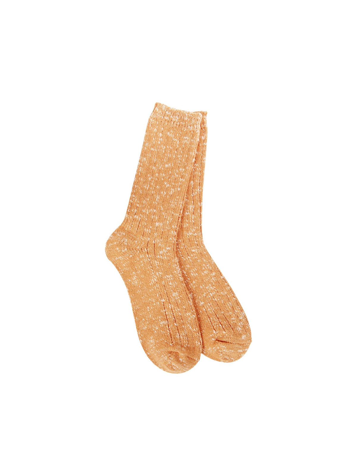 Weekend Slub Marled Crew Sock: Orange