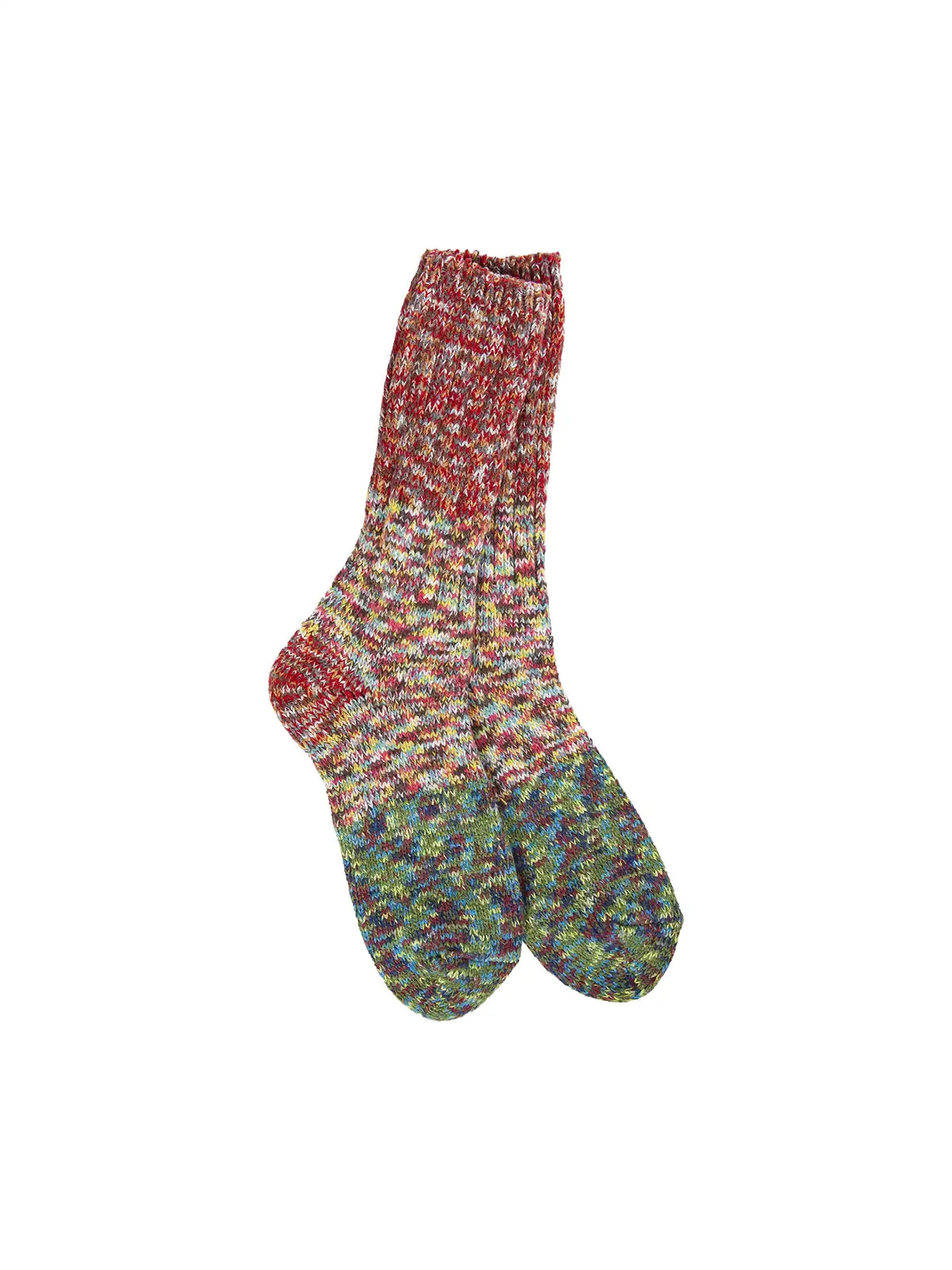 World's Softest Weekend Ragg Crew Sock Carousel Colorblock Multi