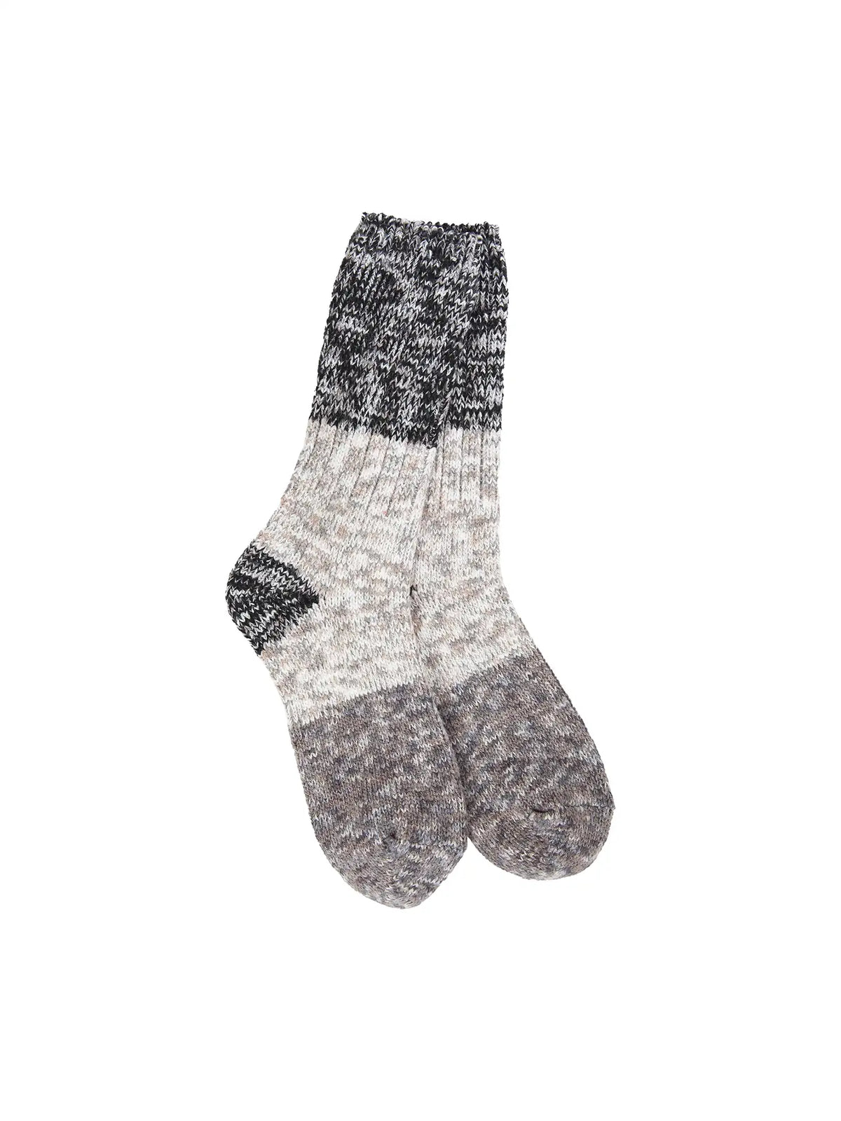 World's Softest Weekend Ragg Crew Sock Stone Colorblock Multi