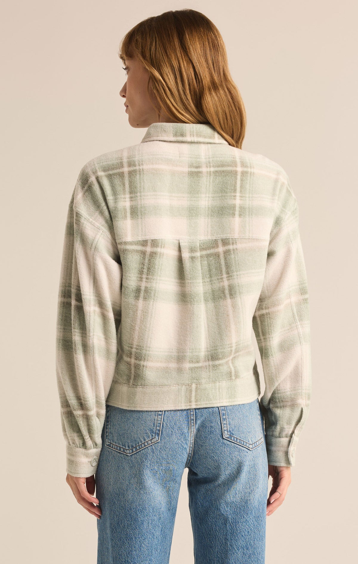 Z SUPPLY Abbott Plaid Jacket in willow-back