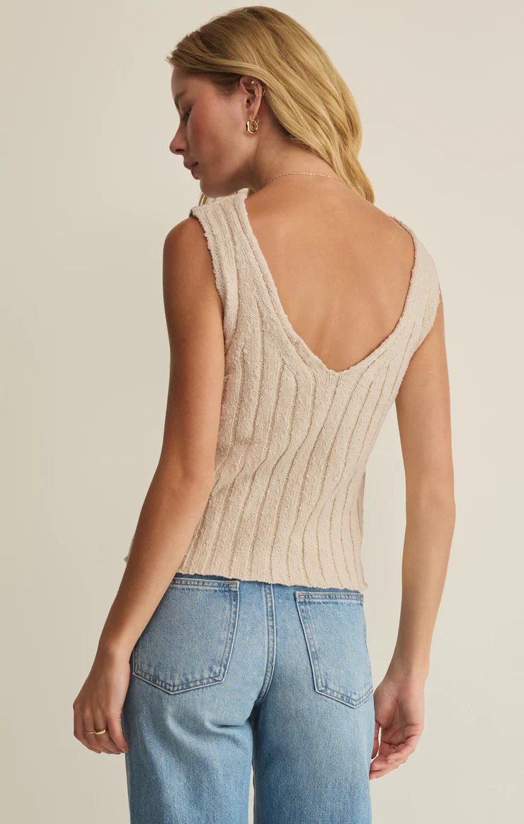 Z SUPPLY Acadia Sweater Tank island coconut