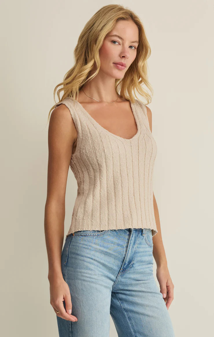 Z SUPPLY Acadia Sweater Tank island coconut