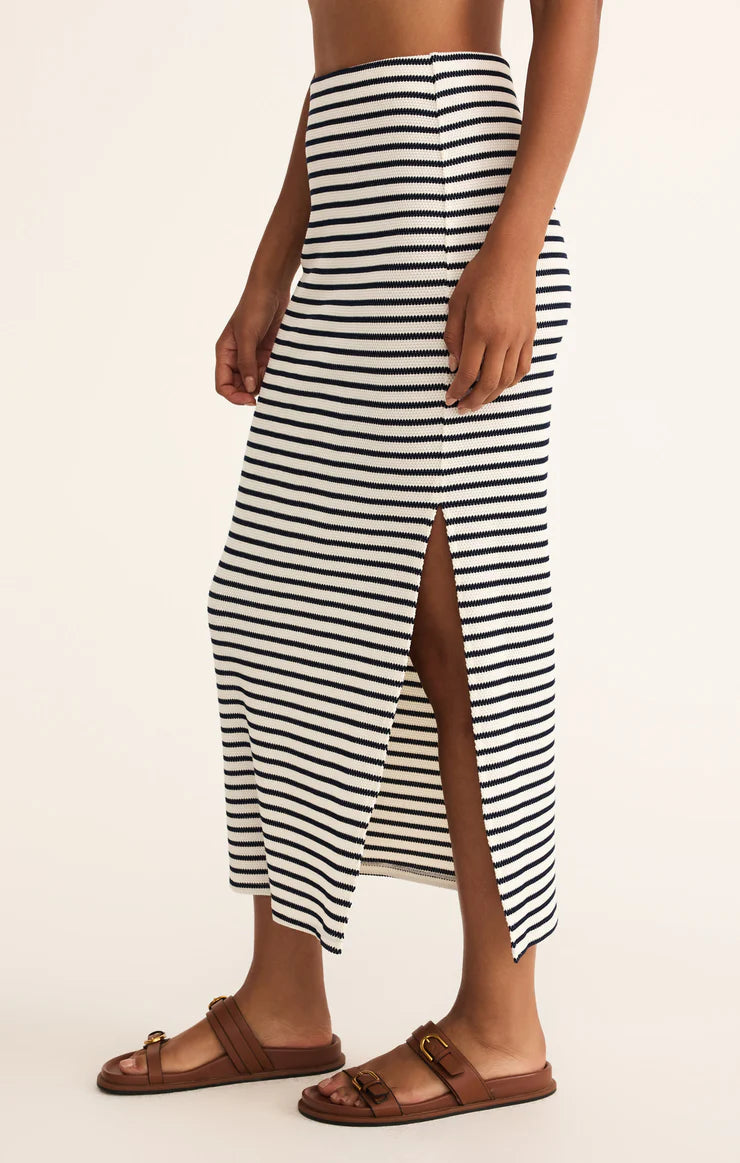 Z SUPPLY Ainslie Stripe Midi Skirt Eclipse