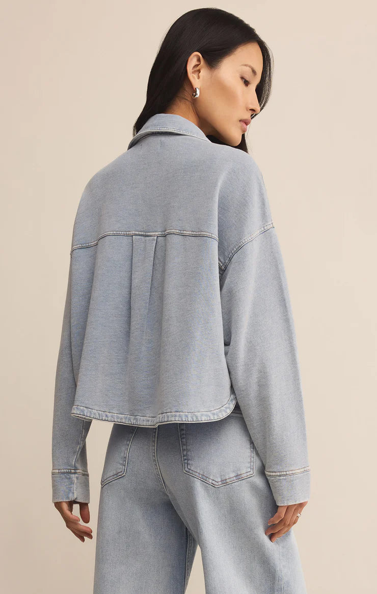 Z SUPPLY All Day Cropped Knit Denim Jacket – Bliss Z SUPPLY All Day Cropped Knit Denim Jacket – Bliss