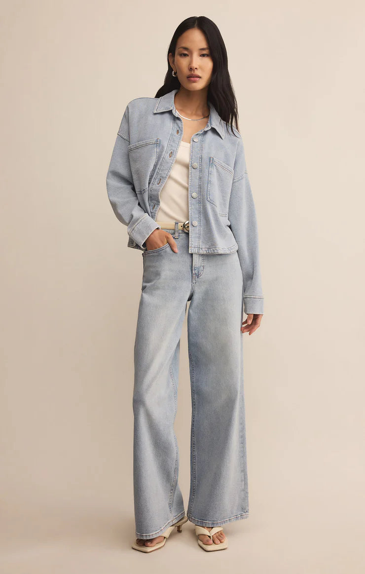 Z SUPPLY All Day Cropped Knit Denim Jacket – Bliss Z SUPPLY All Day Cropped Knit Denim Jacket – Bliss