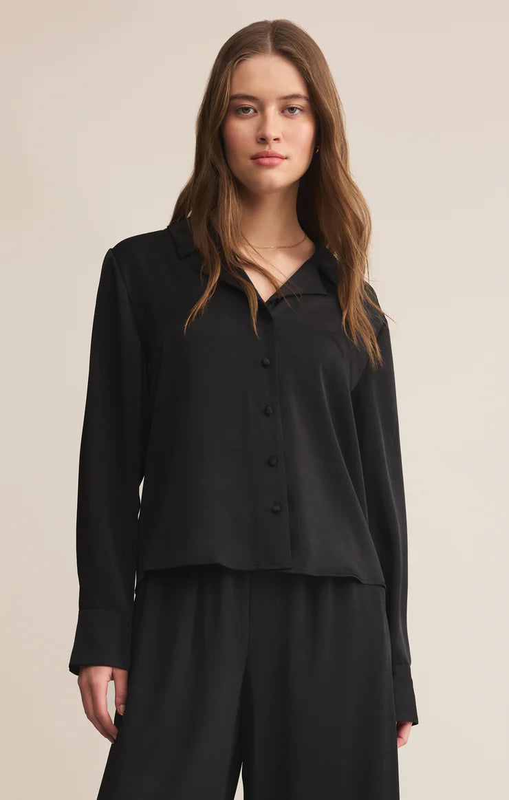 Z SUPPLY Ana Satin Button Up Top