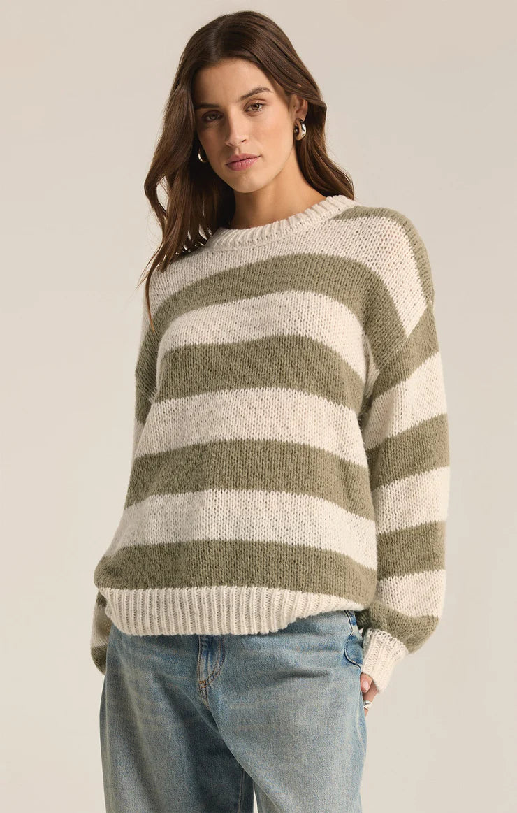 Z SUPPLY Anders Stripe Sweater in willow-side