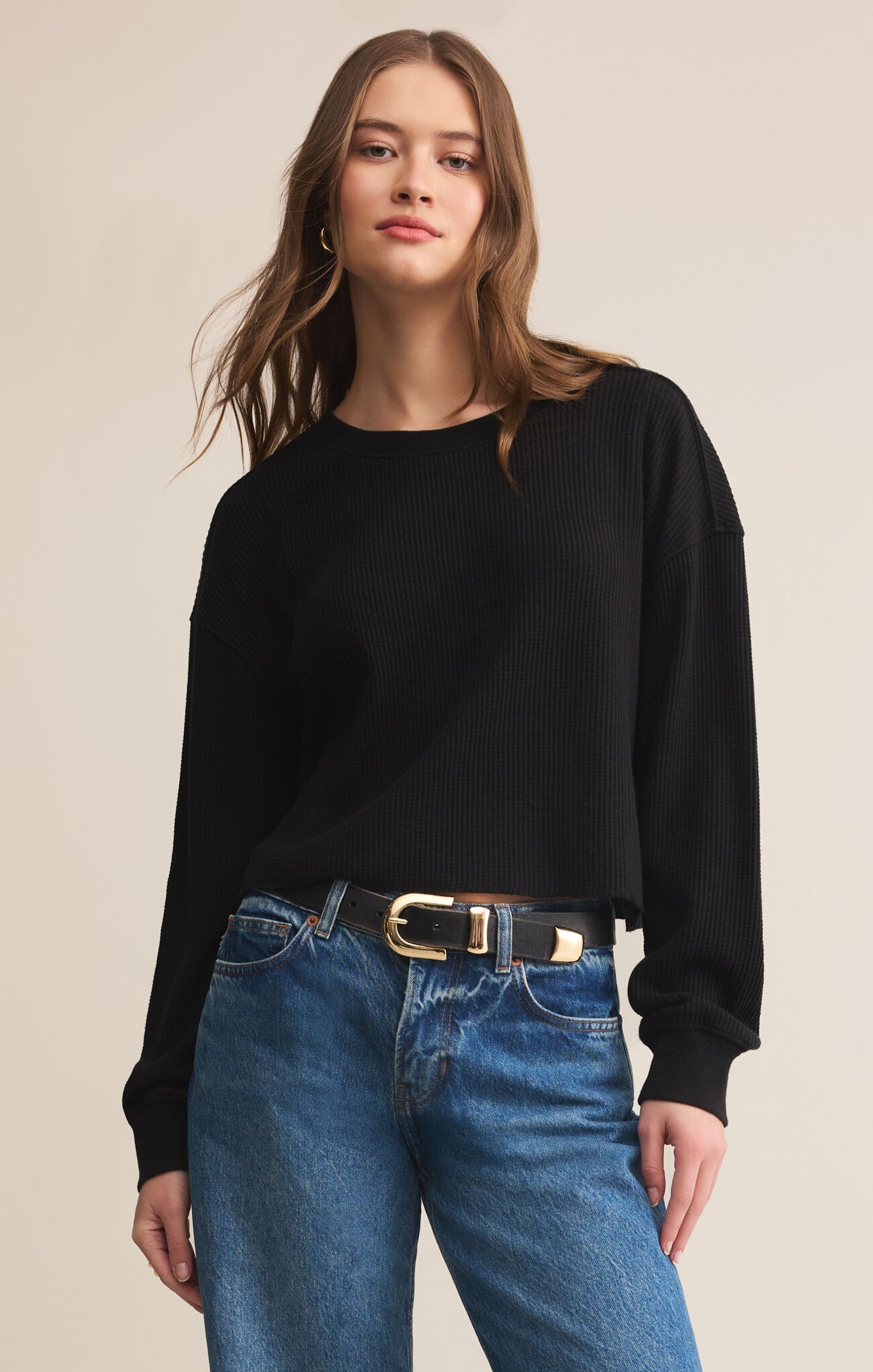 Z SUPPLY Angel Mini Thermal Top in black 