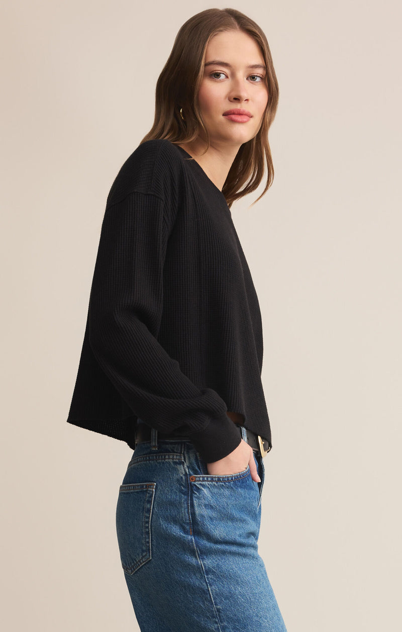 Z SUPPLY Angel Mini Thermal Top in black 