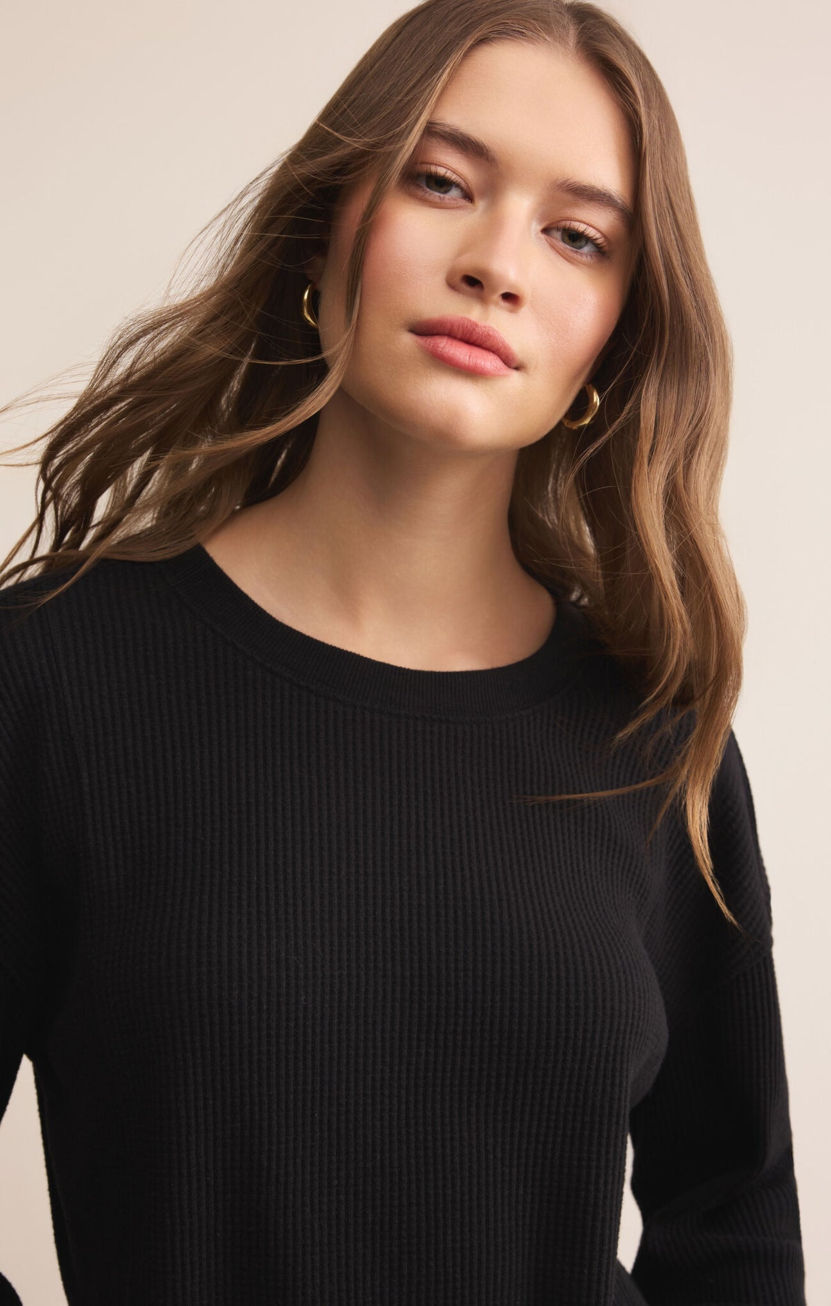 Z SUPPLY Angel Mini Thermal Top in black 