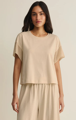 Z SUPPLY Banyan Crochet Sleeve Top