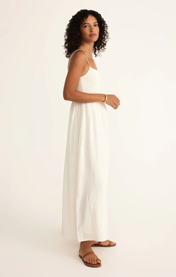 Z SUPPLY Bayside Linen Maxi Dress in white 