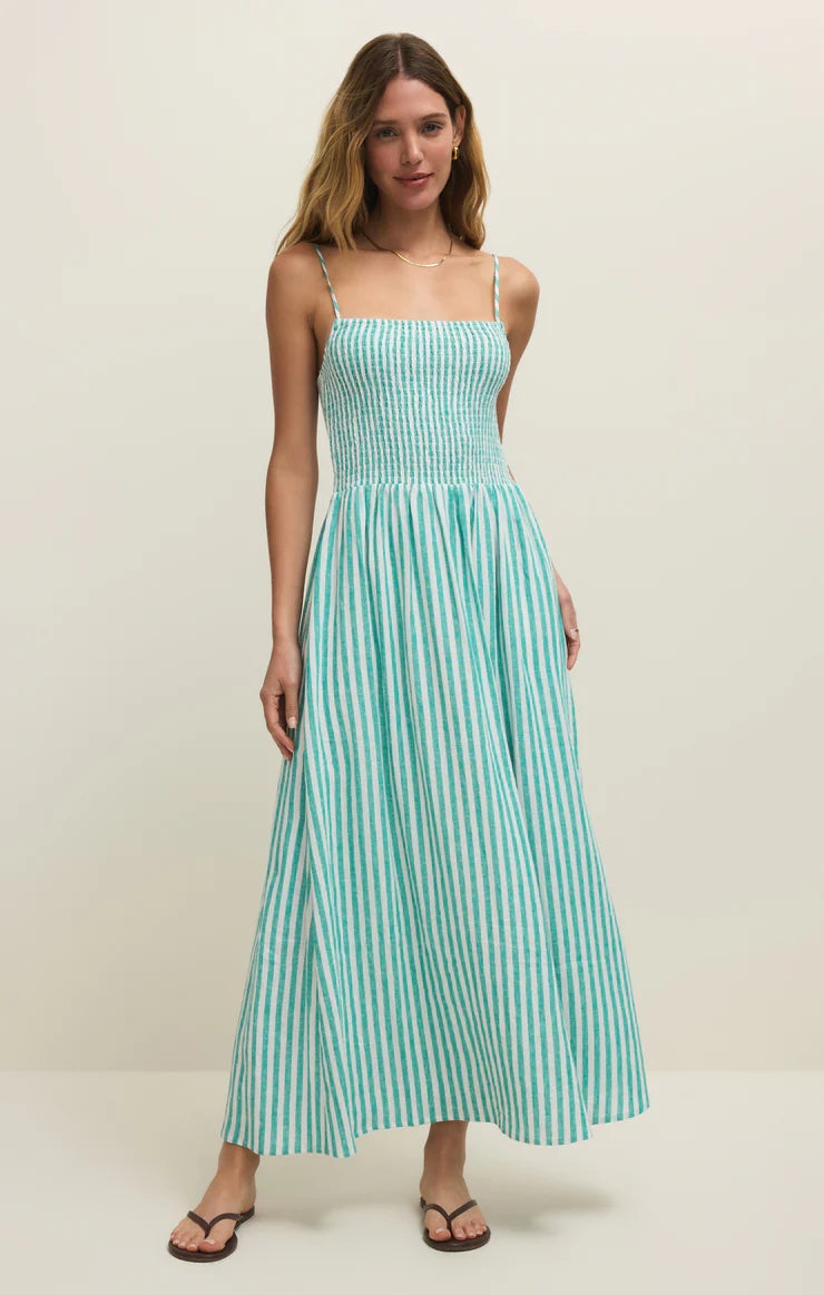 Z SUPPLY Bayside Striped Linen Maxi Dress la palma 