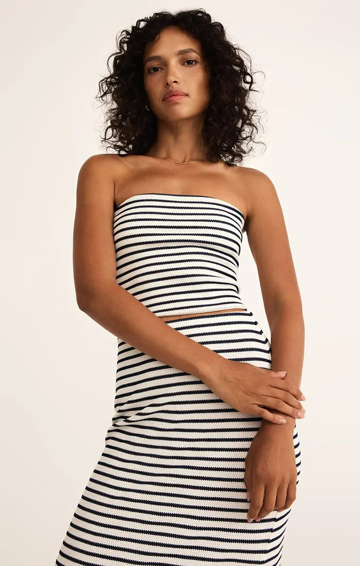Z SUPPLY Caffari Stripe Tube Top Eclipse