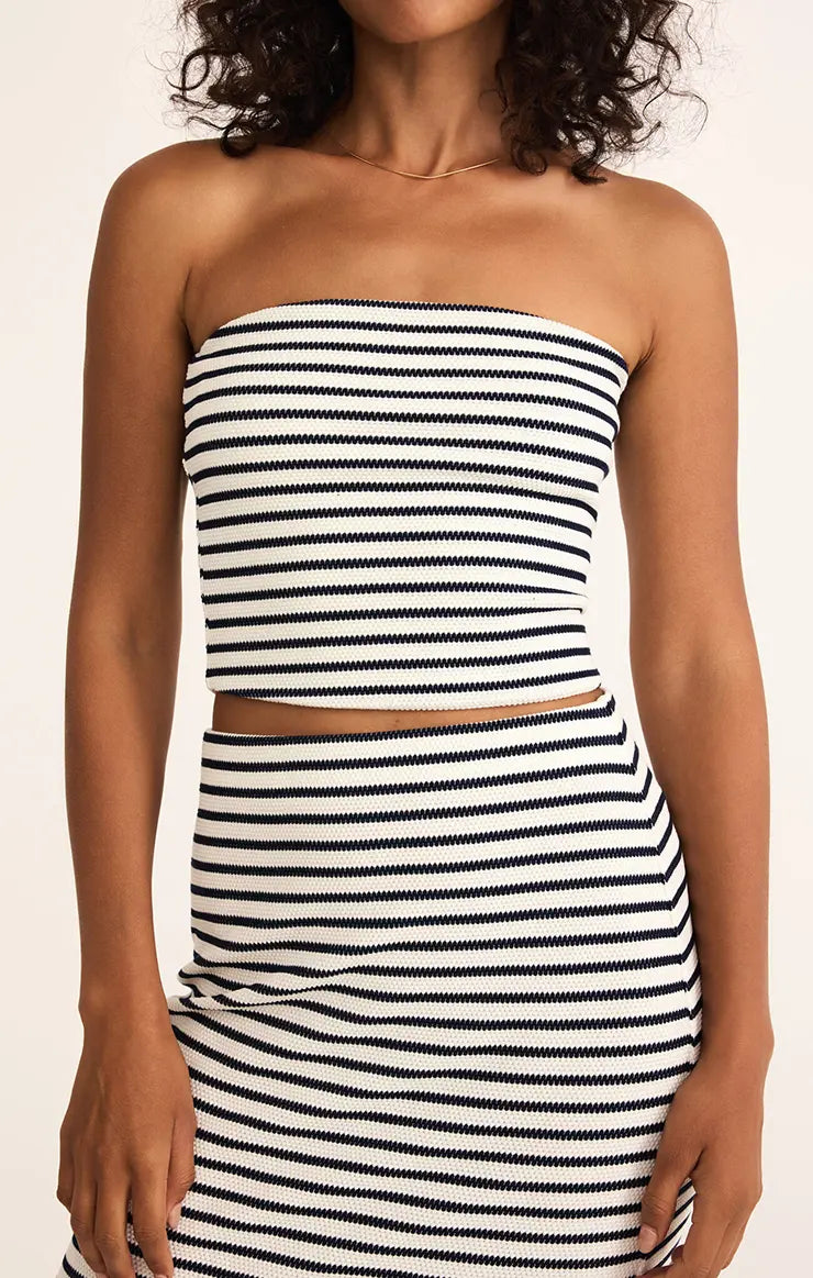 Z SUPPLY Caffari Stripe Tube Top Eclipse