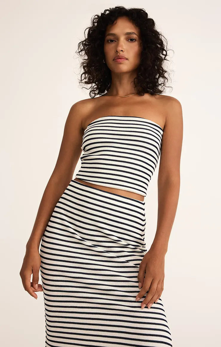 Z SUPPLY Caffari Stripe Tube Top Eclipse