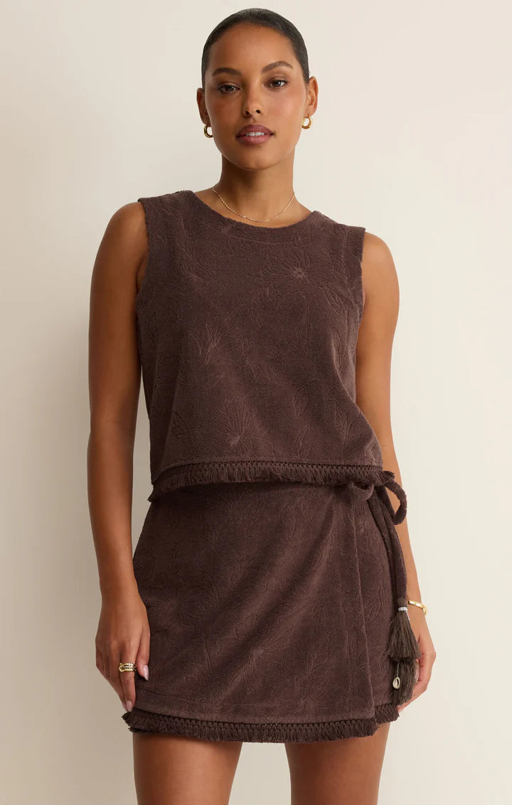 Z SUPPLY Canopy Wrap Skirt chocolate cherry