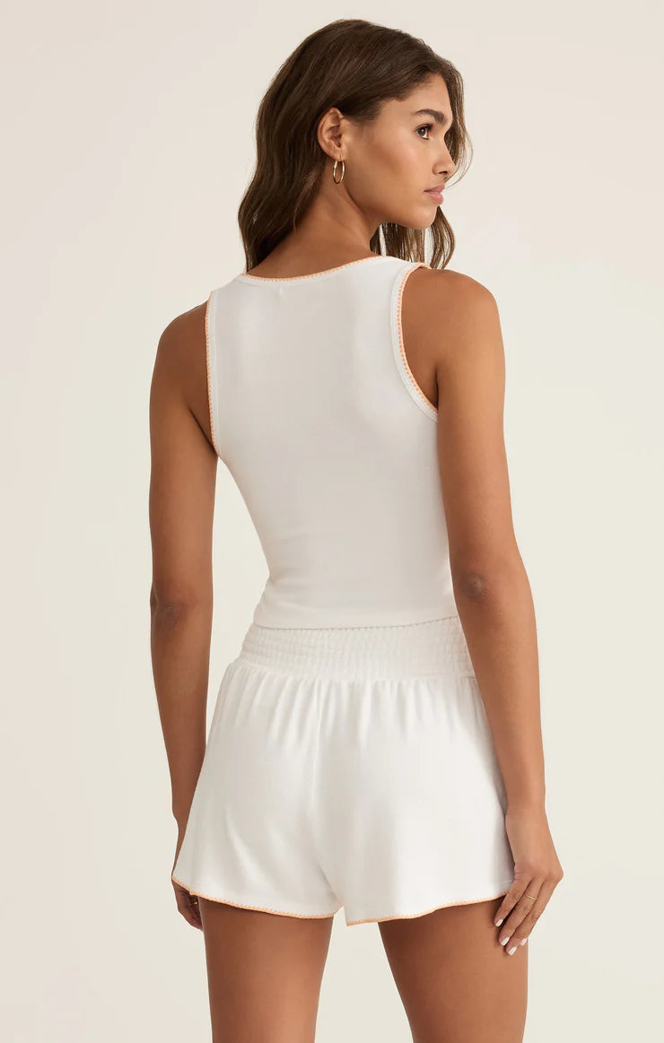 Z SUPPLY Casa Whipstitch Silky Jersey Tank in white 