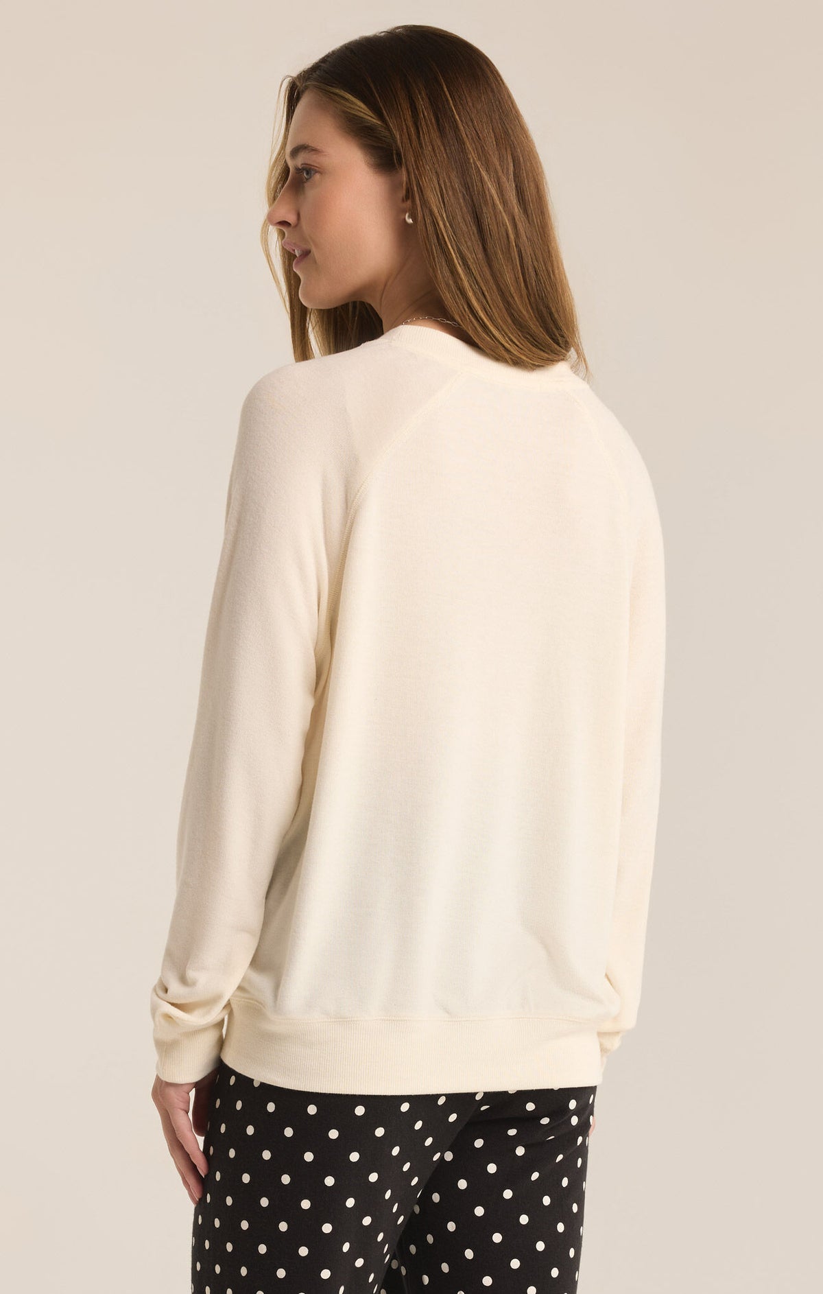 Z SUPPLY Cassie Cheers Cloud Knit Top in sea salt-back