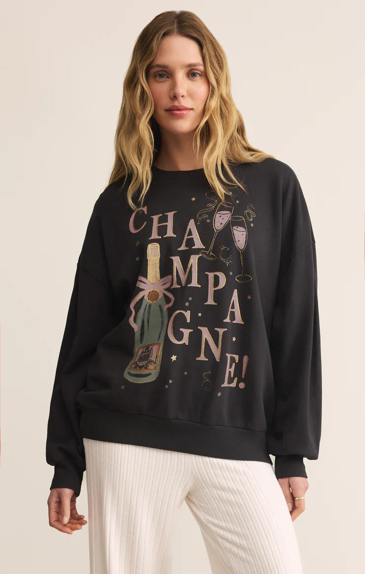 Z SUPPLY Celebrate Champagne Sweatshirt