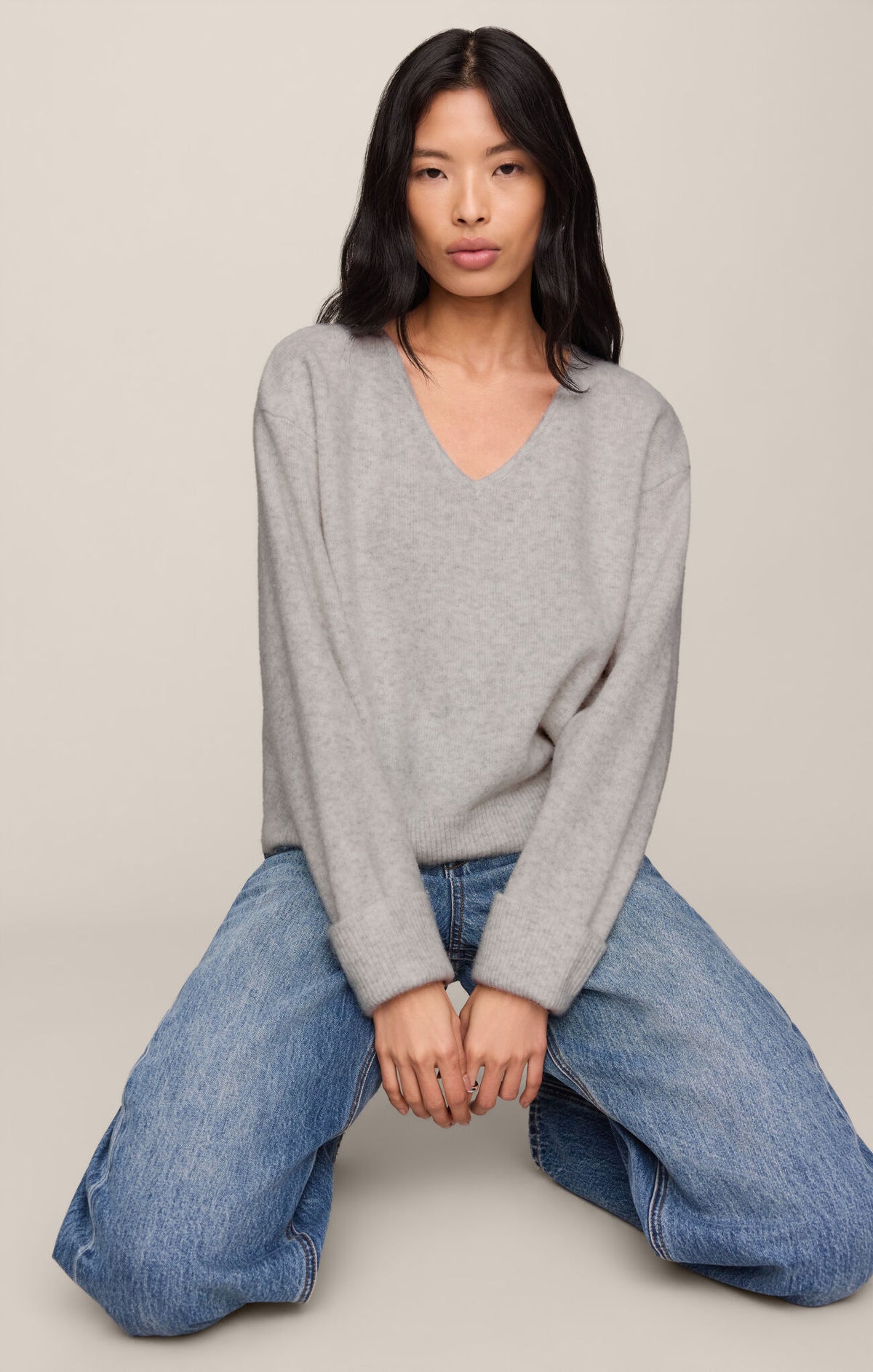 Z SUPPLY Cerro V-Neck Sweater feather grey