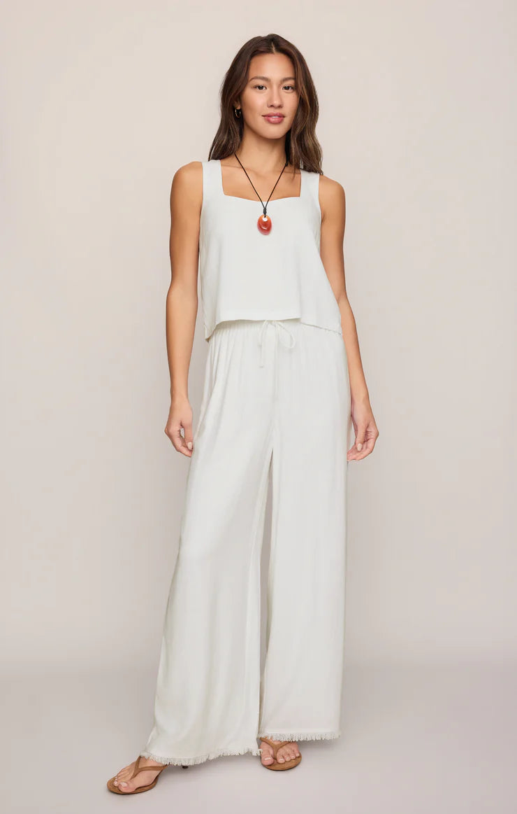 Z SUPPLY Charli Cropped Linen Tank white 