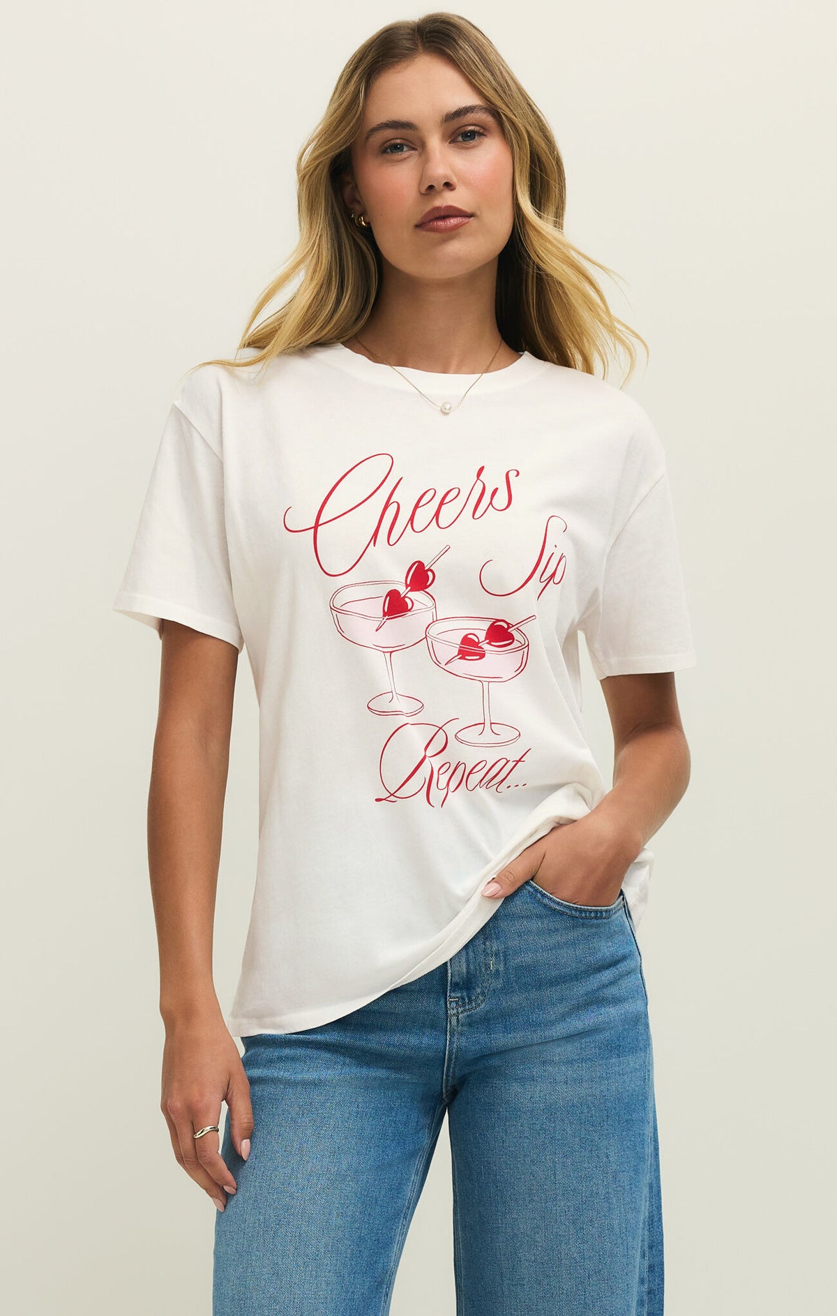 Z SUPPLY Cheers Boyfriend Tee sea salt 
