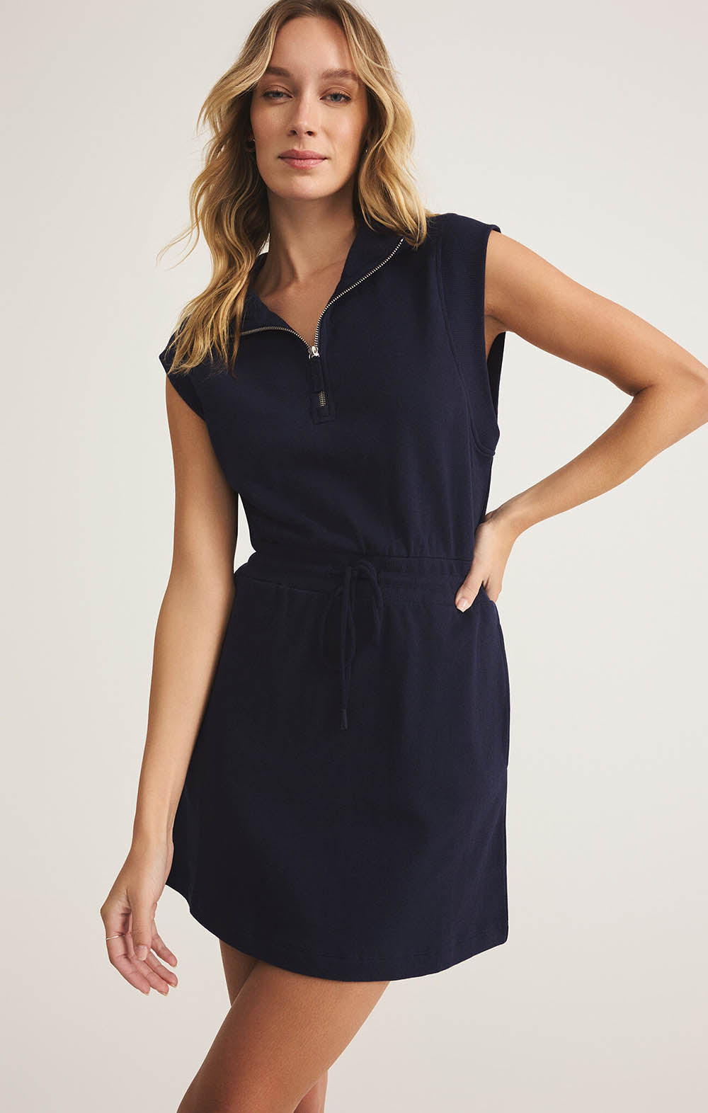 Z SUPPLY Club Quarter-Zip Active Mini Dress – Bliss
