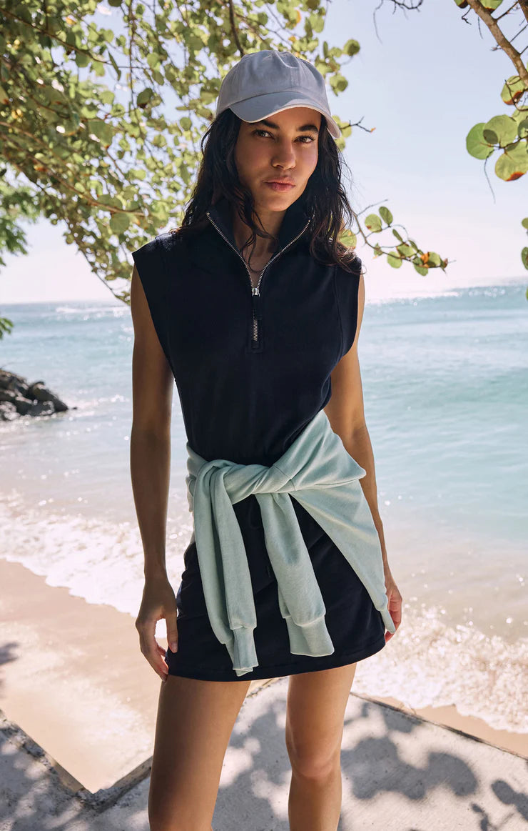 Z SUPPLY Club Quarter-Zip Active Mini Dress – Bliss
