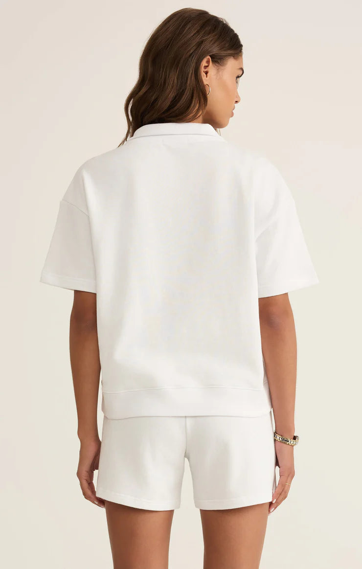 Z SUPPLY Club Polo Sweatshirt in white 